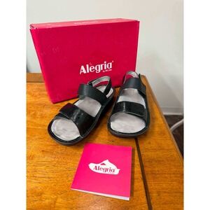 Alegria Verona Braided Black Leather Slingback Sandals VER-227 Womens 36‎